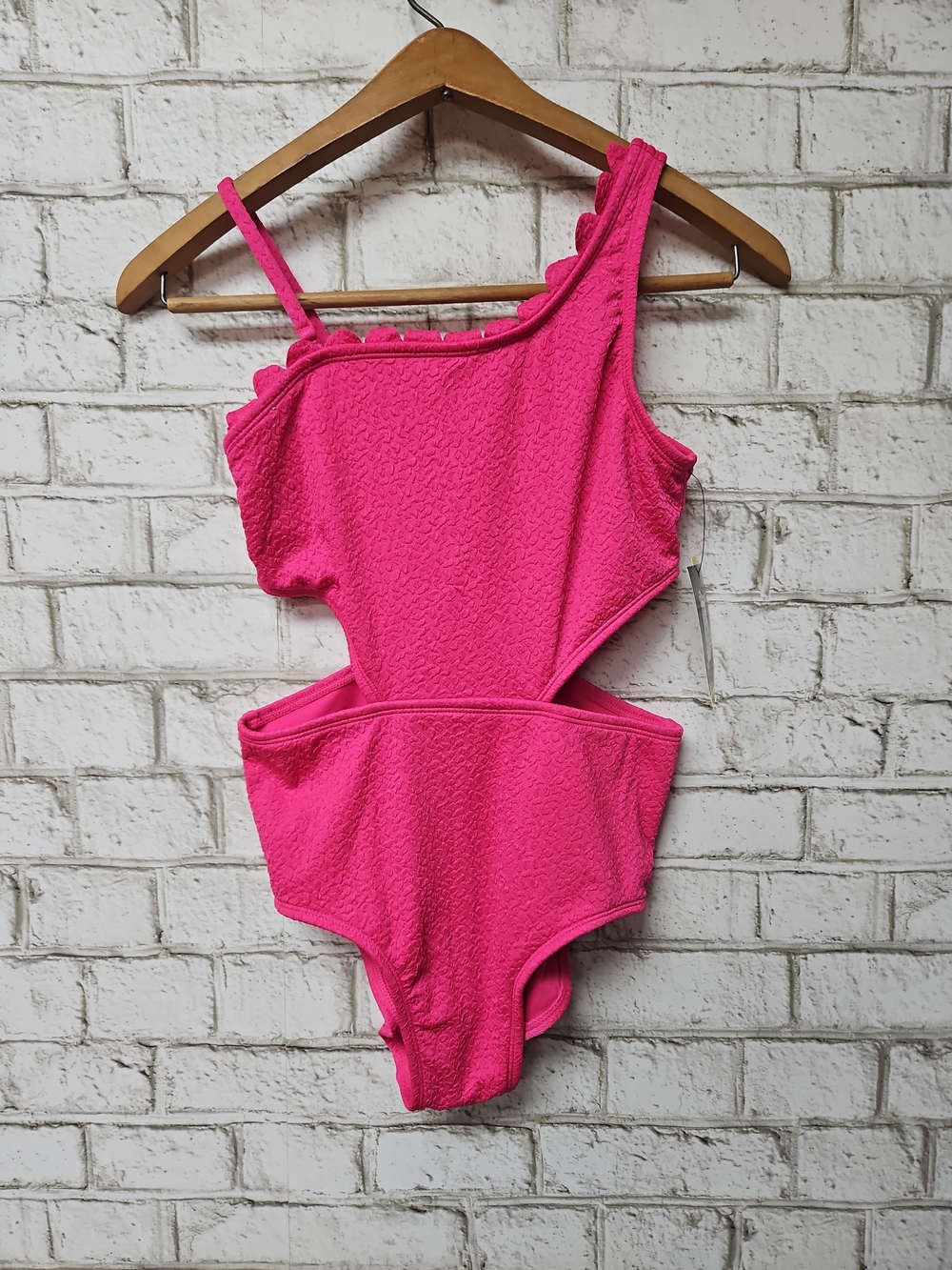 art class Girl's Hot Pink One-Piece Swimsuit with Side Cutout Size XL NWT